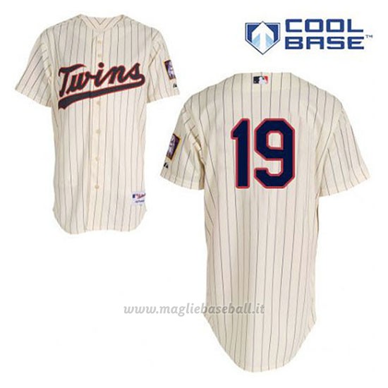 Maglia Baseball Uomo Minnesota Twins Kennys Vargas 19 Crema Alterner Cool Base